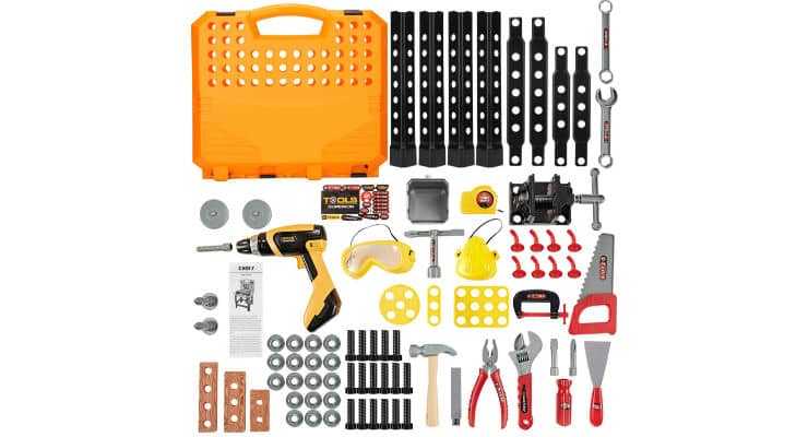 100 Pieces Kids Construction Toy Workbench Parts